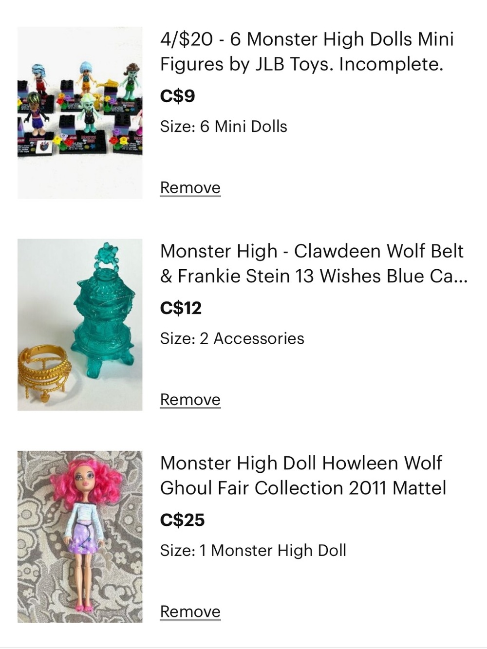 Custom Monster High Bundle: Mini Figures, Doll and Accessories